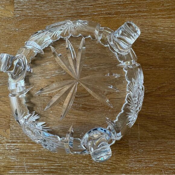 Vintage Cut Crystal Footed Bowl - Star and Fan pattern - Picture 4 of 6